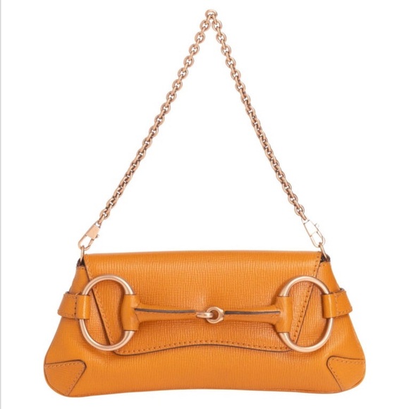 Gucci Handbags - ISO Gucci Orange/Tan/Caramel Leather Horsebit Shoulder Bag